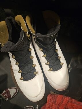 Jordan Men's White, Black and Gold High-Top Athletic Sneakers